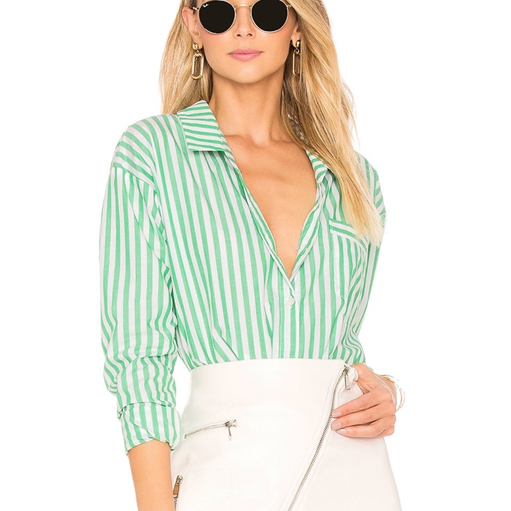 by the way. Kelly striped button up in green stripe size XS